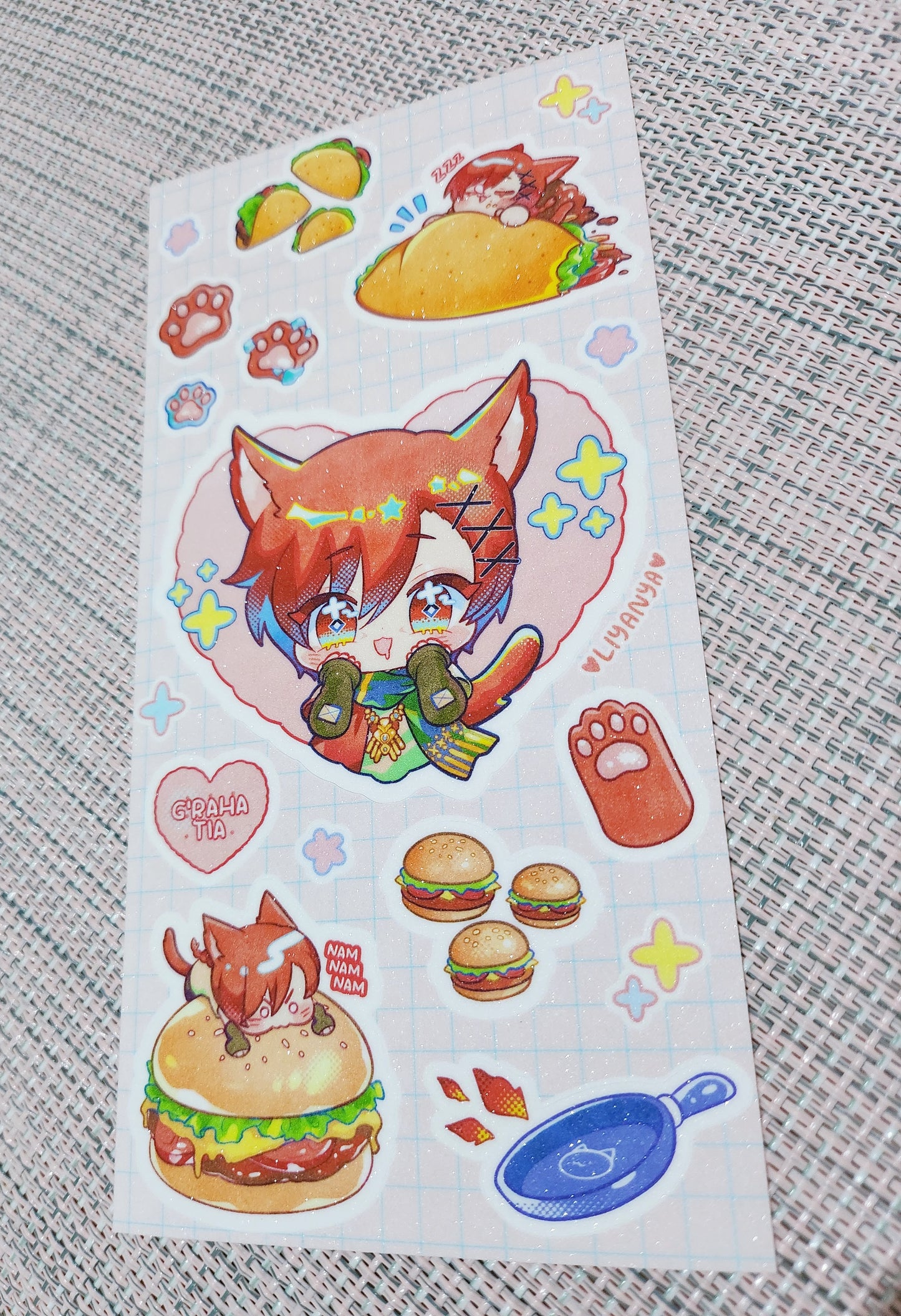 FFXIV | GLITTER STICKER SHEET | Gra'ha Tia ★