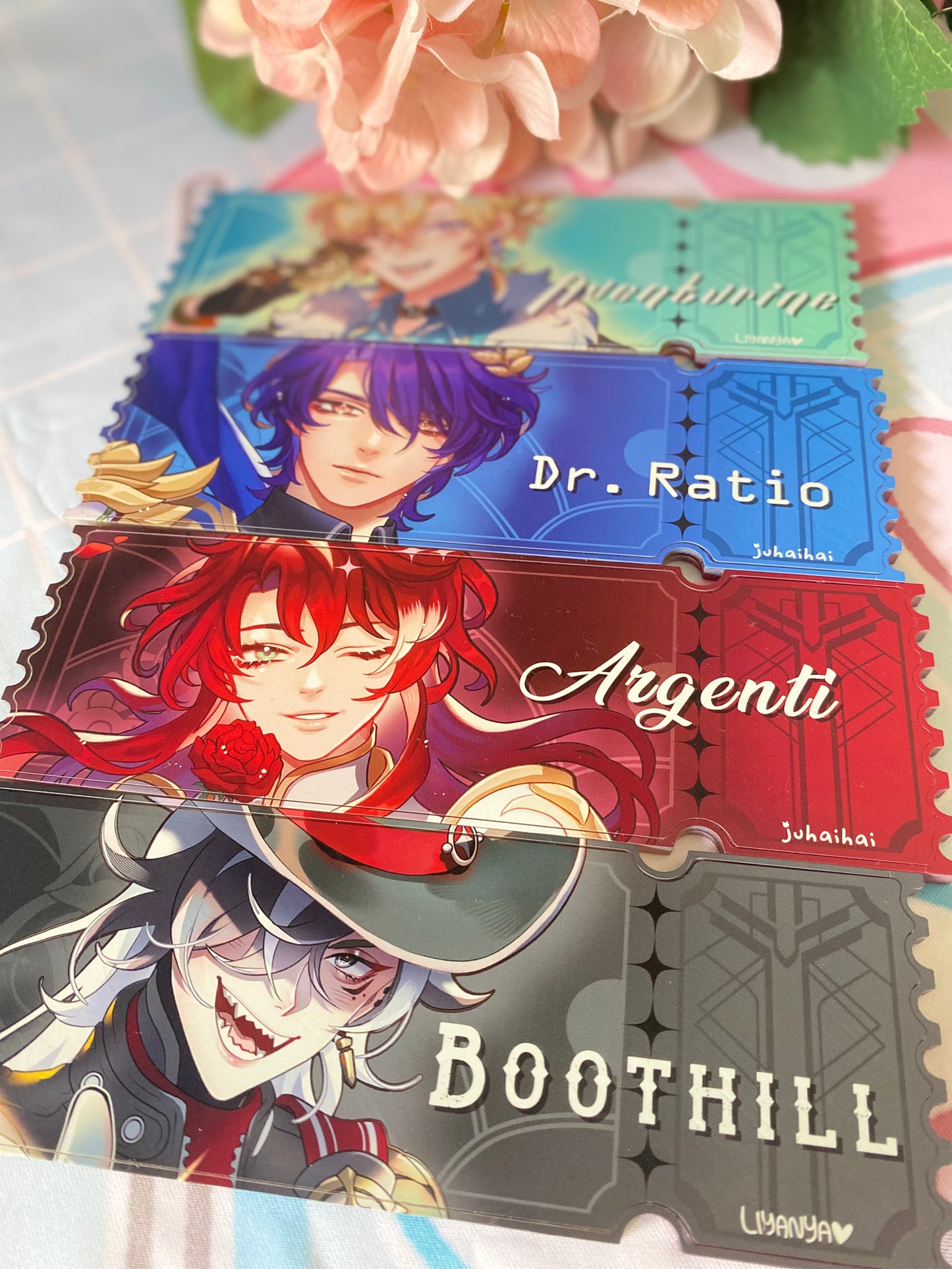 HONKAI STAR RAIL | ACRYLIC GLITTER TICKETS | Aventurine ★ Boothill ★ Dr.Ratio ★ Argenti ★