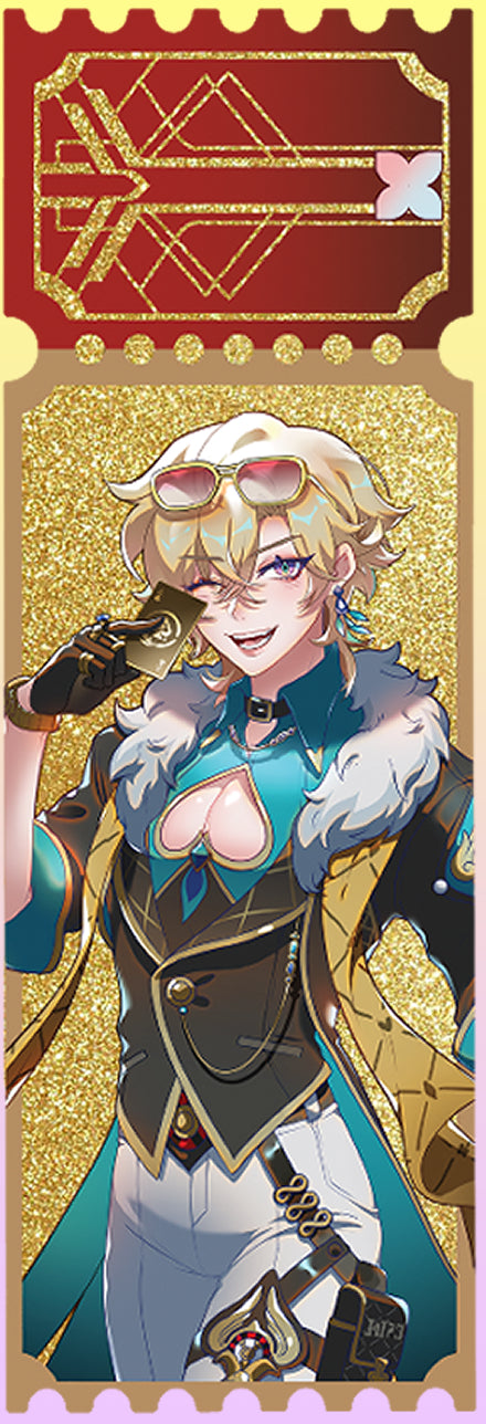 HONKAI STAR RAIL | ACRYLIC GLITTER TICKETS | Aventurine ★ Boothill ★ Dr.Ratio ★ Argenti ★
