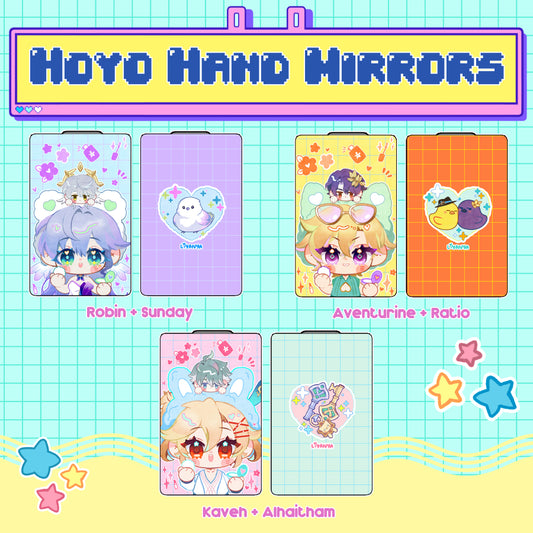 GENSHIN IMPACT | HONKAI STAR RAIL | HAND MIRRORS | AlHaitham + Kaveh ★Ratio +Aventurine ★ Robin +Sunday ★