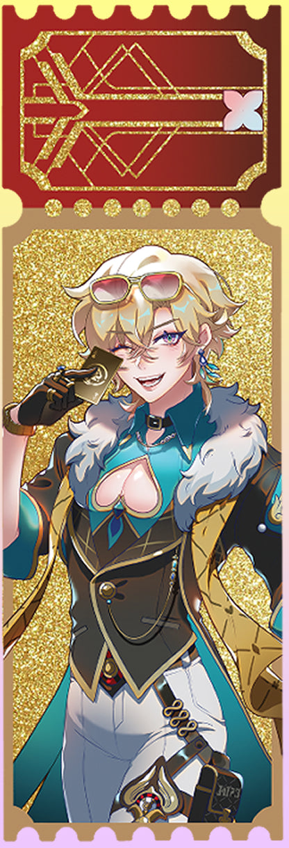 HONKAI STAR RAIL | ACRYLIC GLITTER TICKETS | Aventurine ★ Boothill ★ Dr.Ratio ★ Argenti ★
